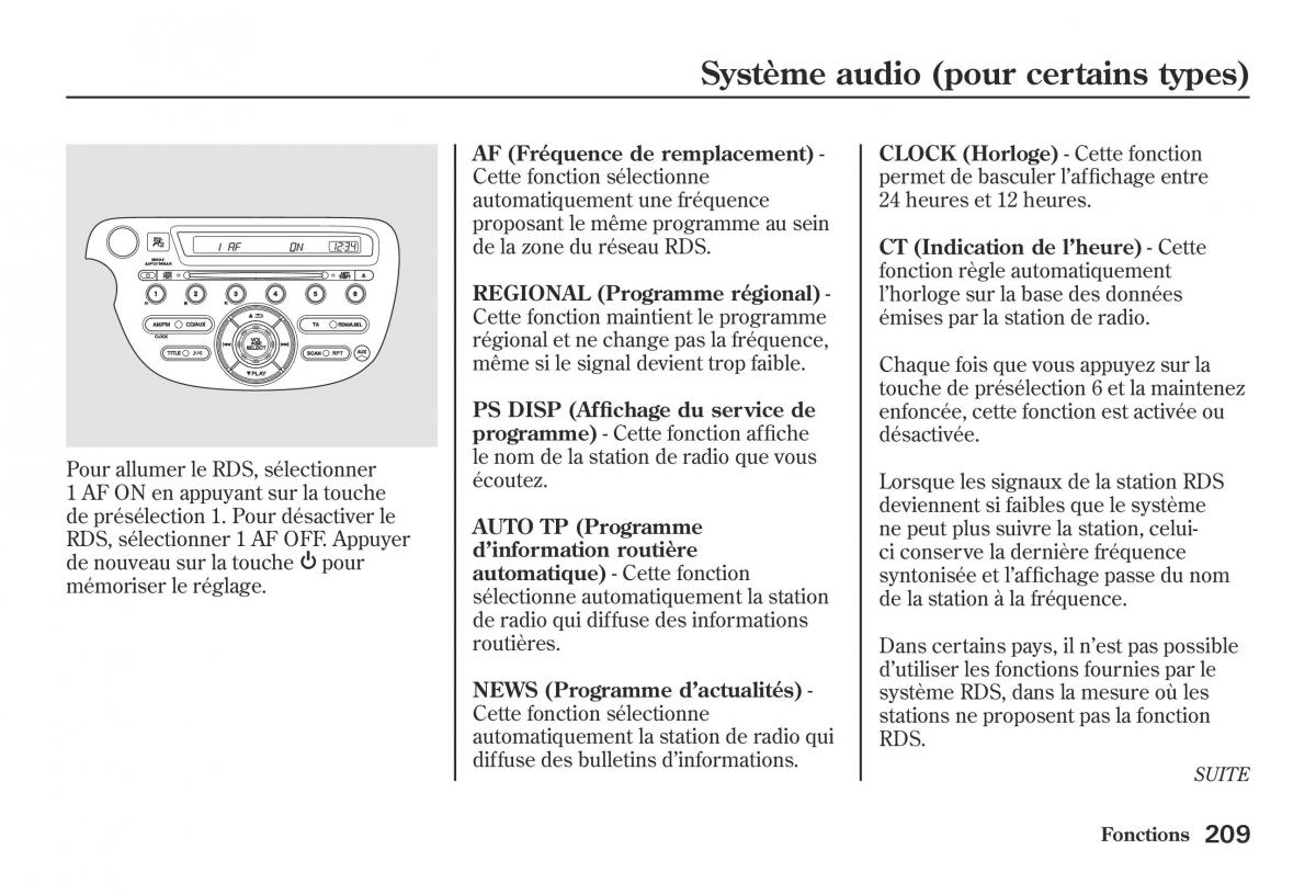 Honda Jazz II 2 hybrid manuel du proprietaire / page 216