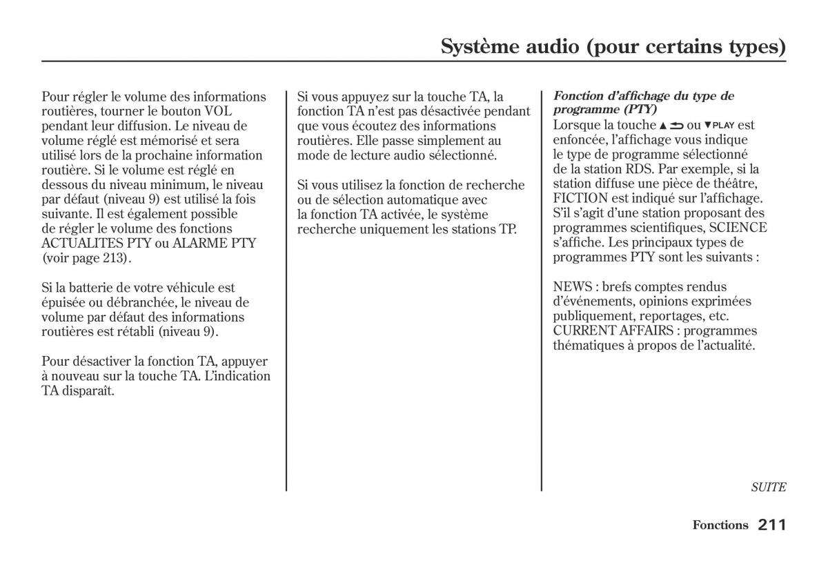 Honda Jazz II 2 hybrid manuel du proprietaire / page 218