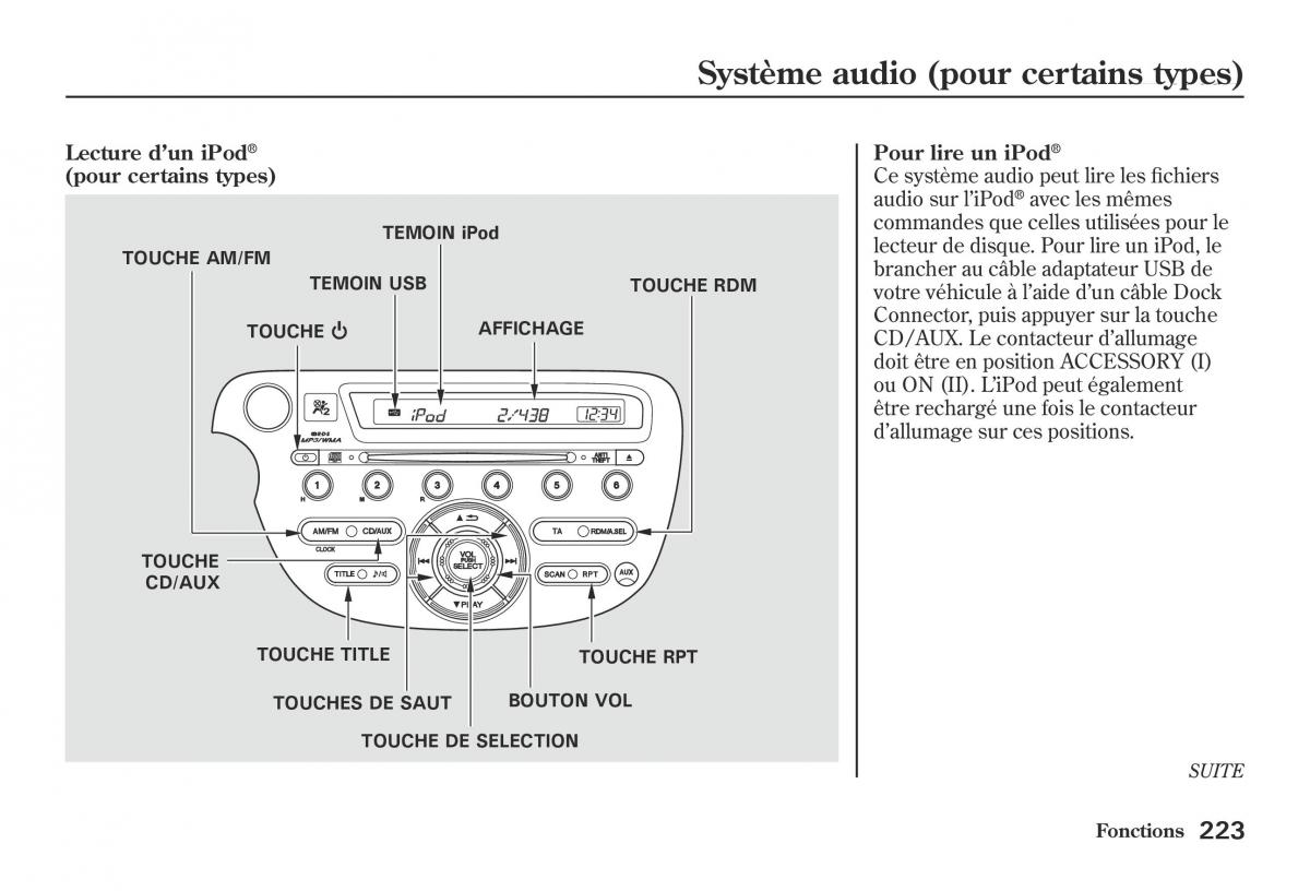 Honda Jazz II 2 hybrid manuel du proprietaire / page 230