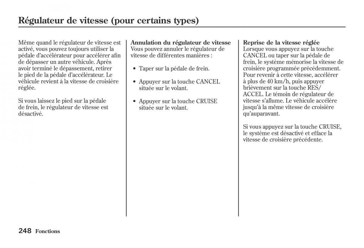 Honda Jazz II 2 hybrid manuel du proprietaire / page 255