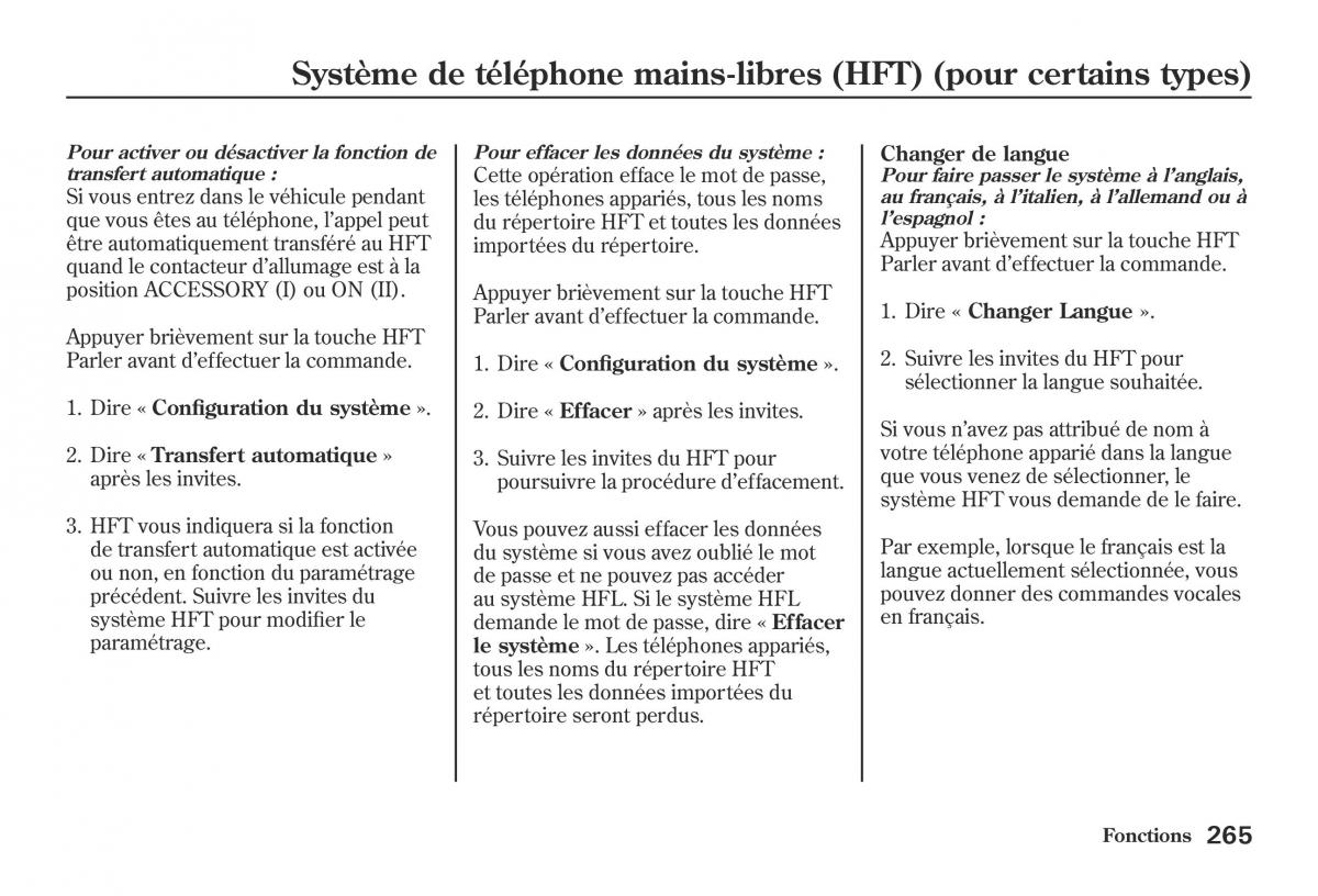 Honda Jazz II 2 hybrid manuel du proprietaire / page 272