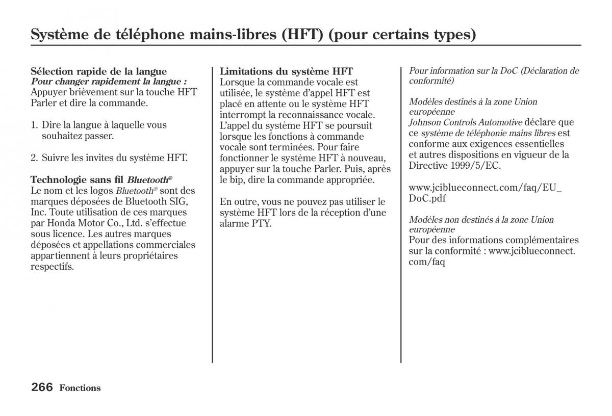 Honda Jazz II 2 hybrid manuel du proprietaire / page 273