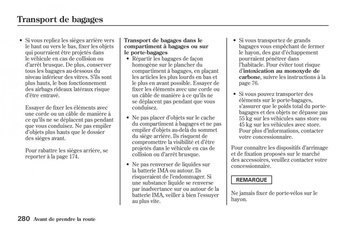 Honda Jazz II 2 hybrid manuel du proprietaire / page 287