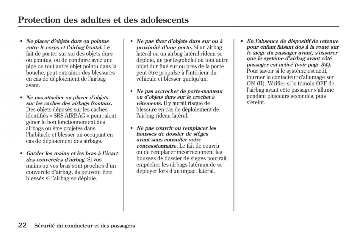 Honda Jazz II 2 hybrid manuel du proprietaire / page 29