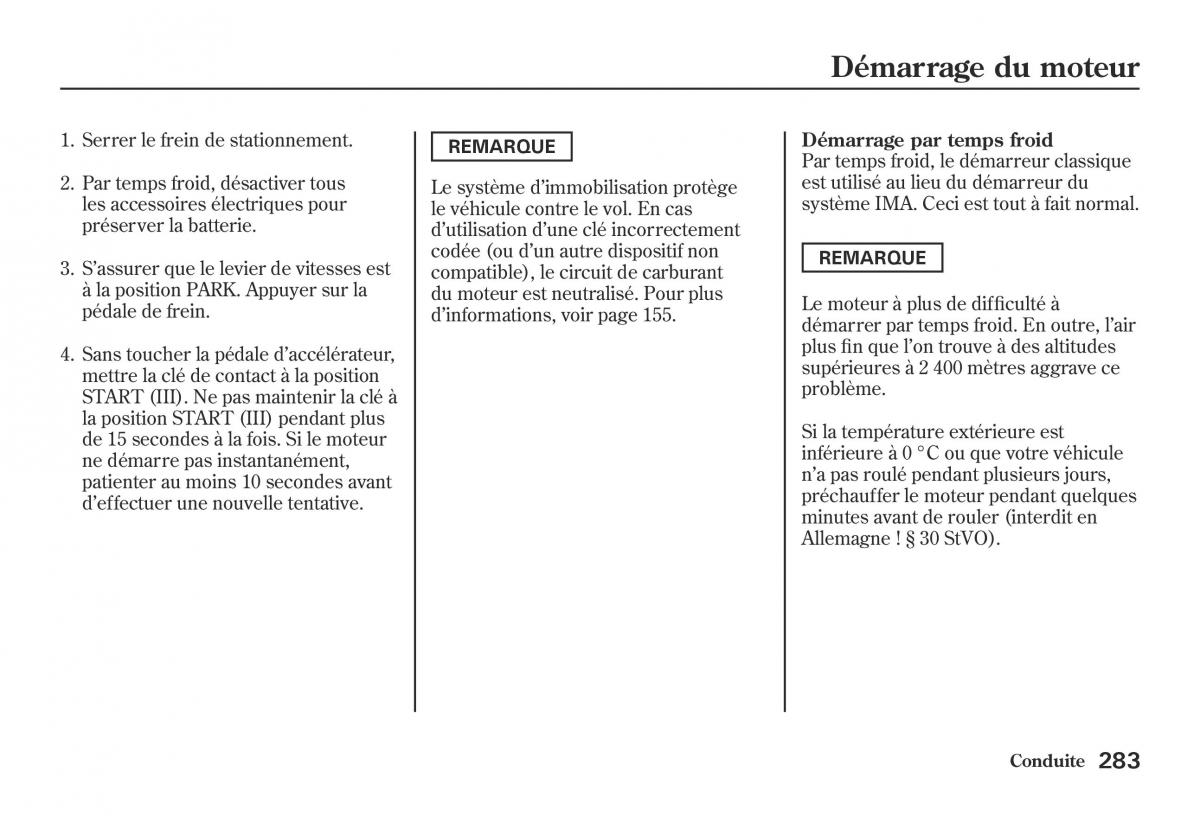 Honda Jazz II 2 hybrid manuel du proprietaire / page 290