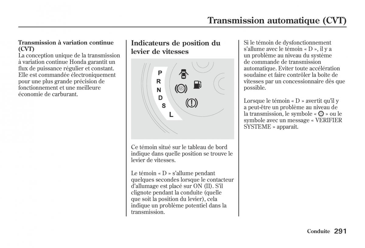 Honda Jazz II 2 hybrid manuel du proprietaire / page 298