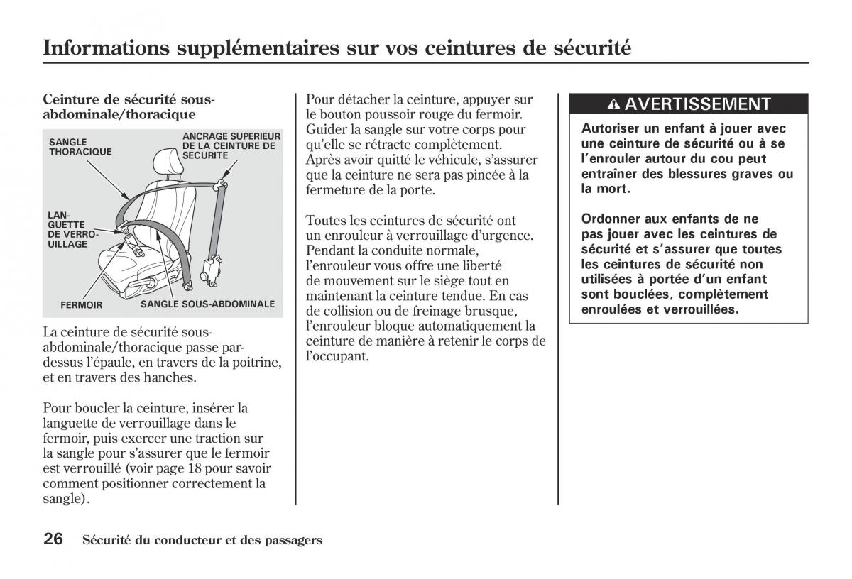 Honda Jazz II 2 hybrid manuel du proprietaire / page 33