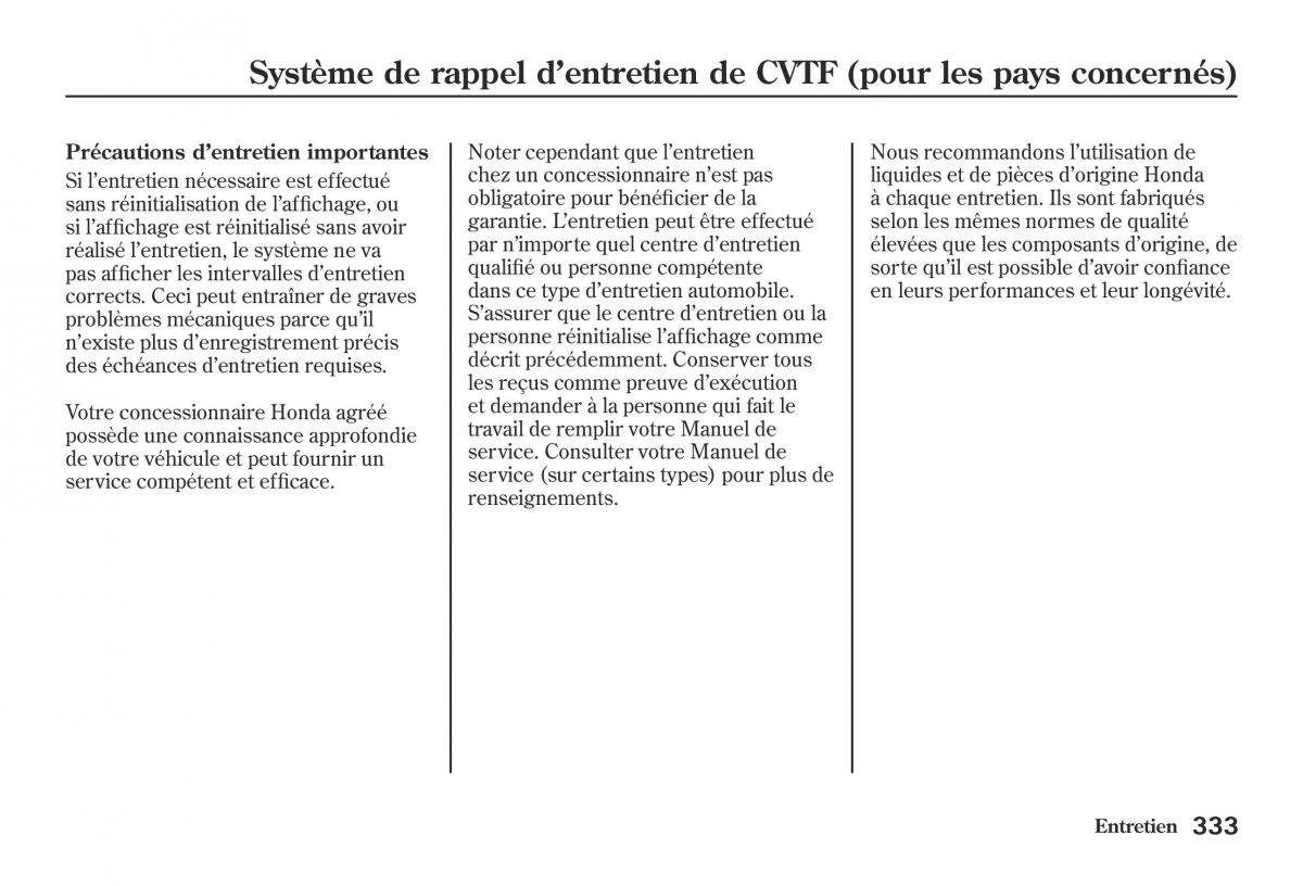 Honda Jazz II 2 hybrid manuel du proprietaire / page 340