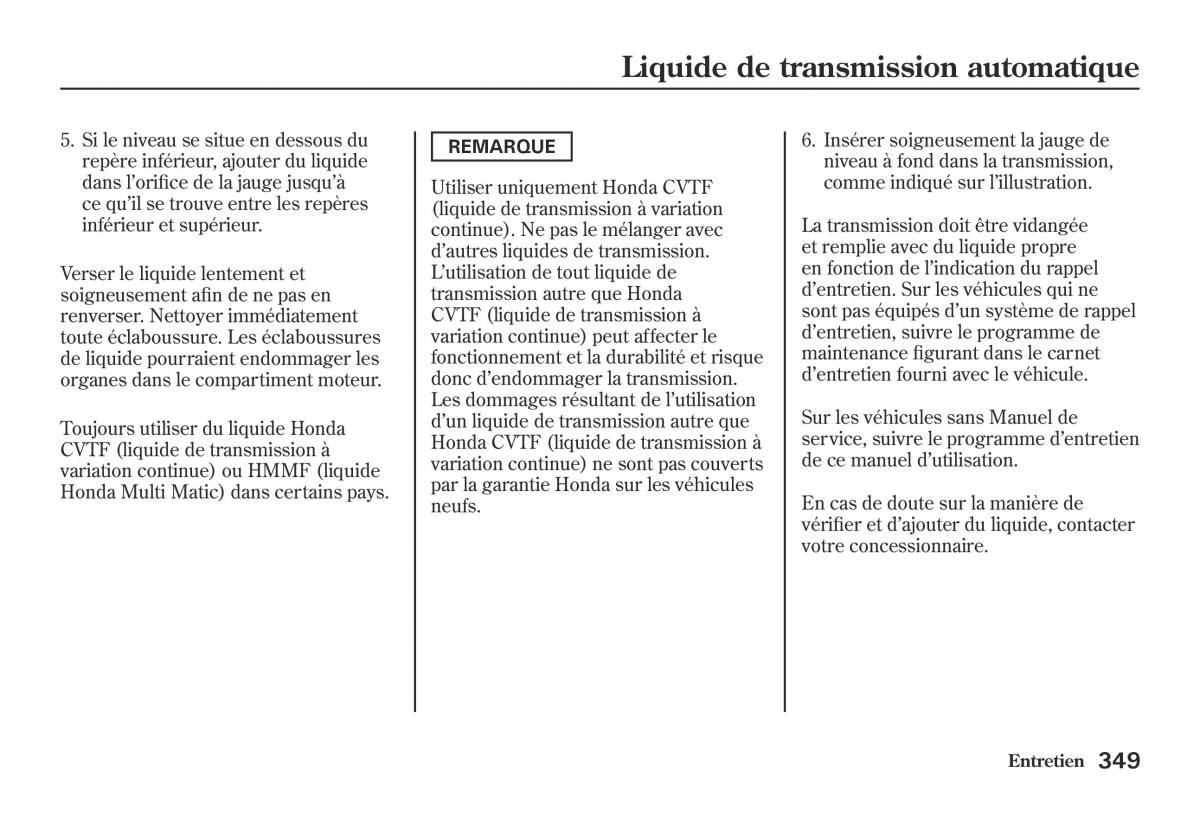 Honda Jazz II 2 hybrid manuel du proprietaire / page 356