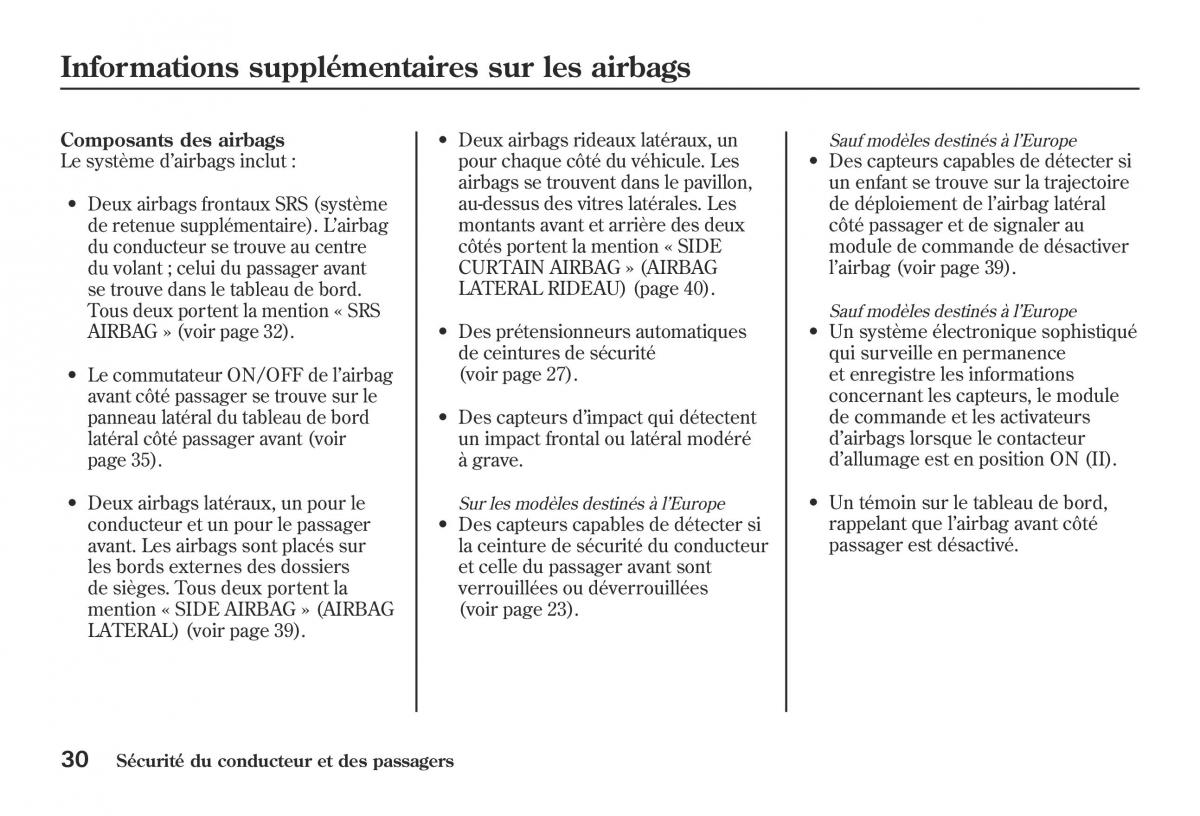 Honda Jazz II 2 hybrid manuel du proprietaire / page 37