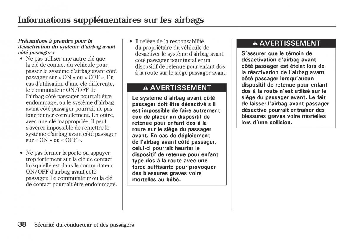 Honda Jazz II 2 hybrid manuel du proprietaire / page 45