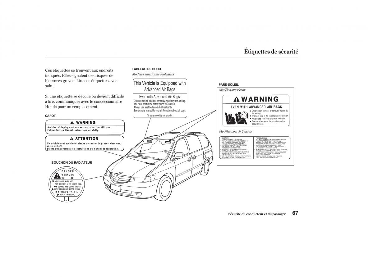 Honda Odyssey II 2 manuel du proprietaire / page 66