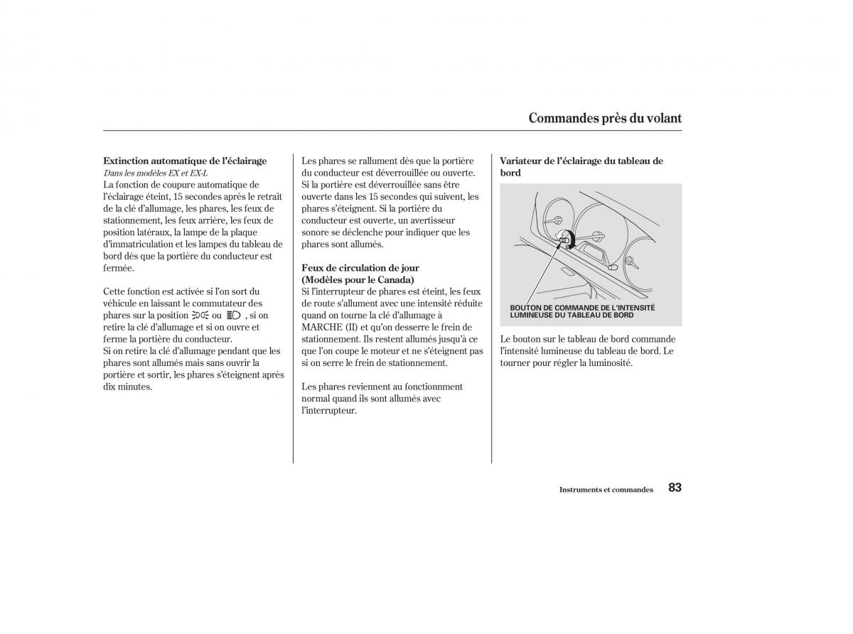 Honda Odyssey II 2 manuel du proprietaire / page 82