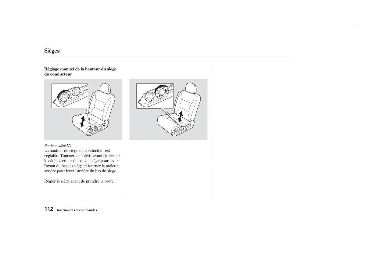 Honda Odyssey II 2 manuel du proprietaire / page 111