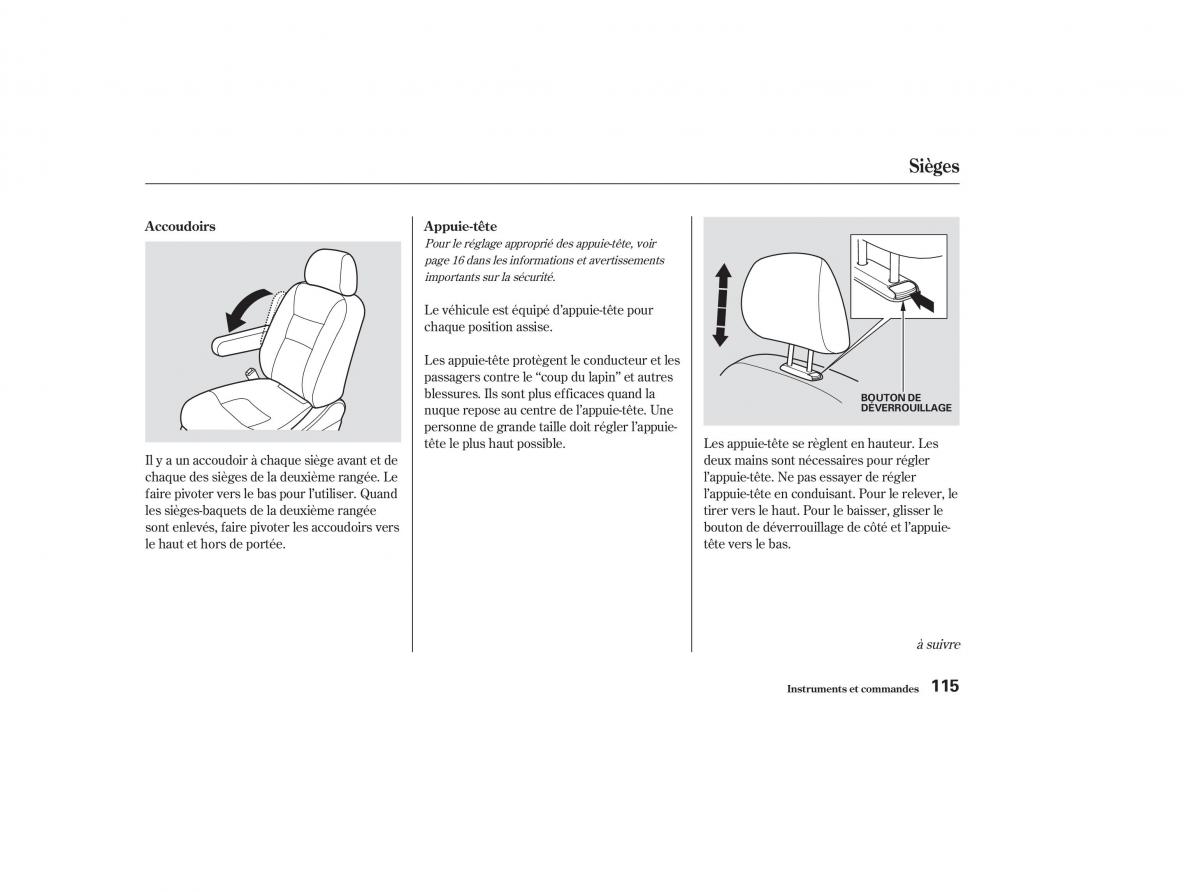 Honda Odyssey II 2 manuel du proprietaire / page 114