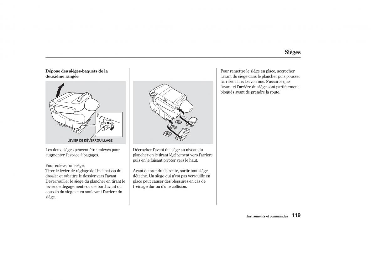 Honda Odyssey II 2 manuel du proprietaire / page 118