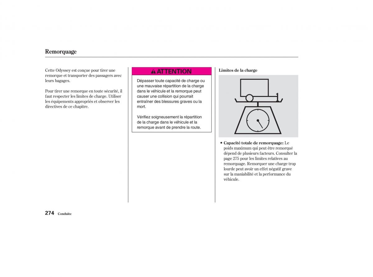 Honda Odyssey II 2 manuel du proprietaire / page 273
