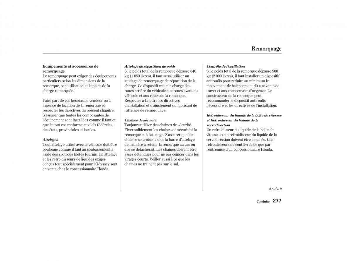 Honda Odyssey II 2 manuel du proprietaire / page 276