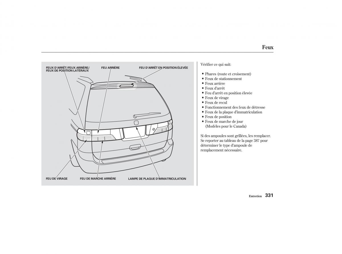 Honda Odyssey II 2 manuel du proprietaire / page 330