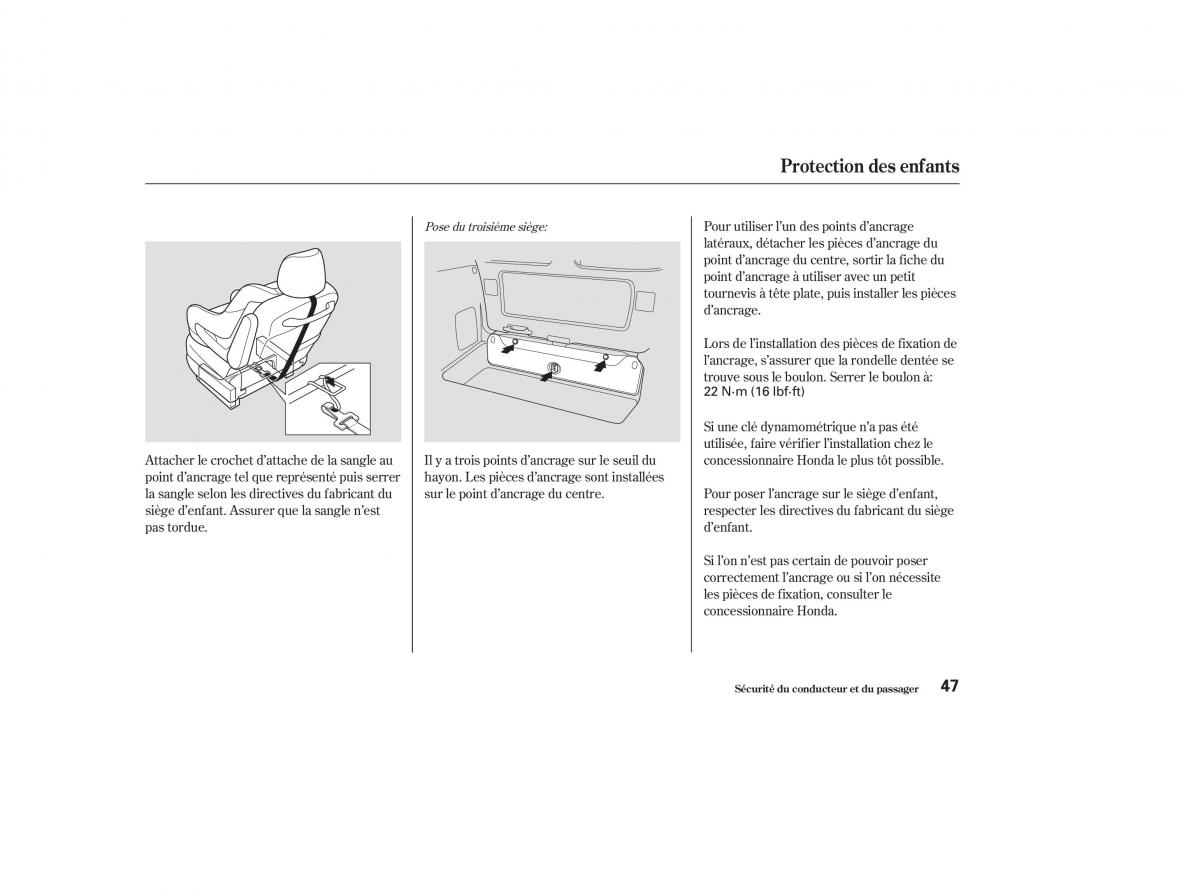 Honda Odyssey II 2 manuel du proprietaire / page 46