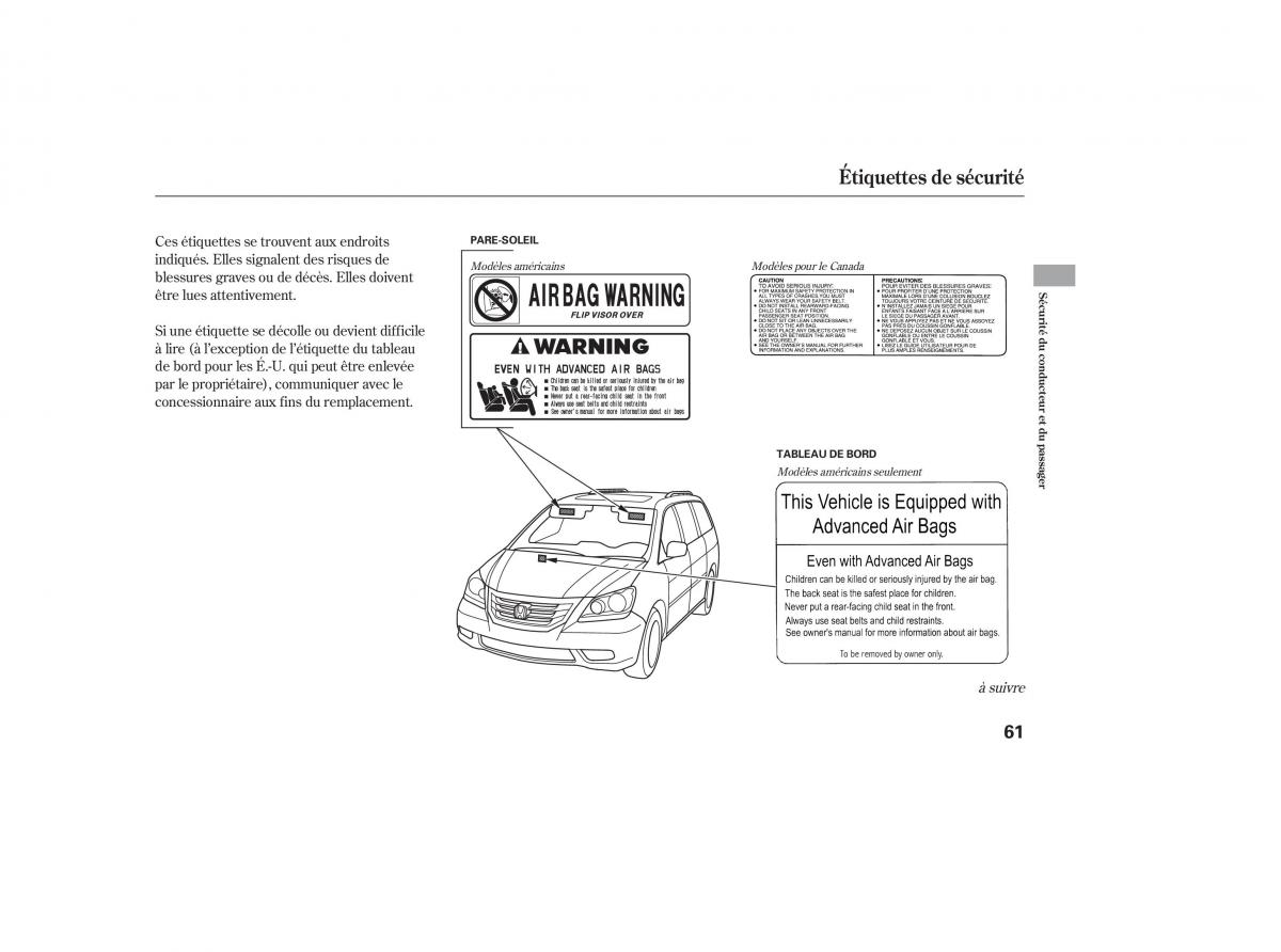 Honda Odyssey III 3 manuel du proprietaire / page 76