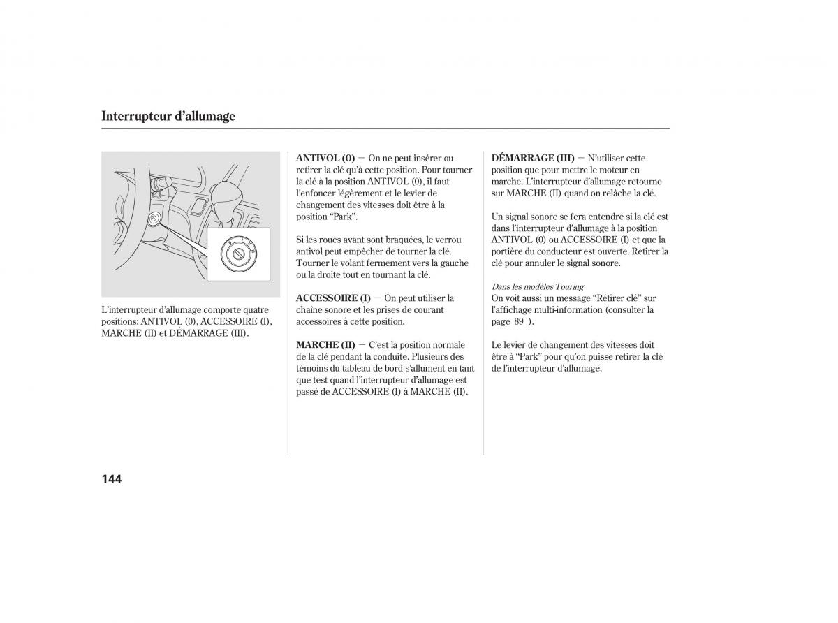 Honda Odyssey III 3 manuel du proprietaire / page 158