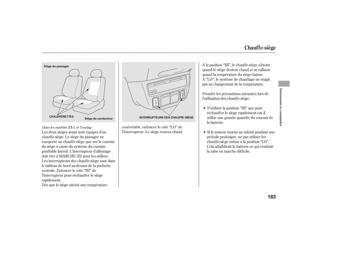 Honda Odyssey III 3 manuel du proprietaire / page 198