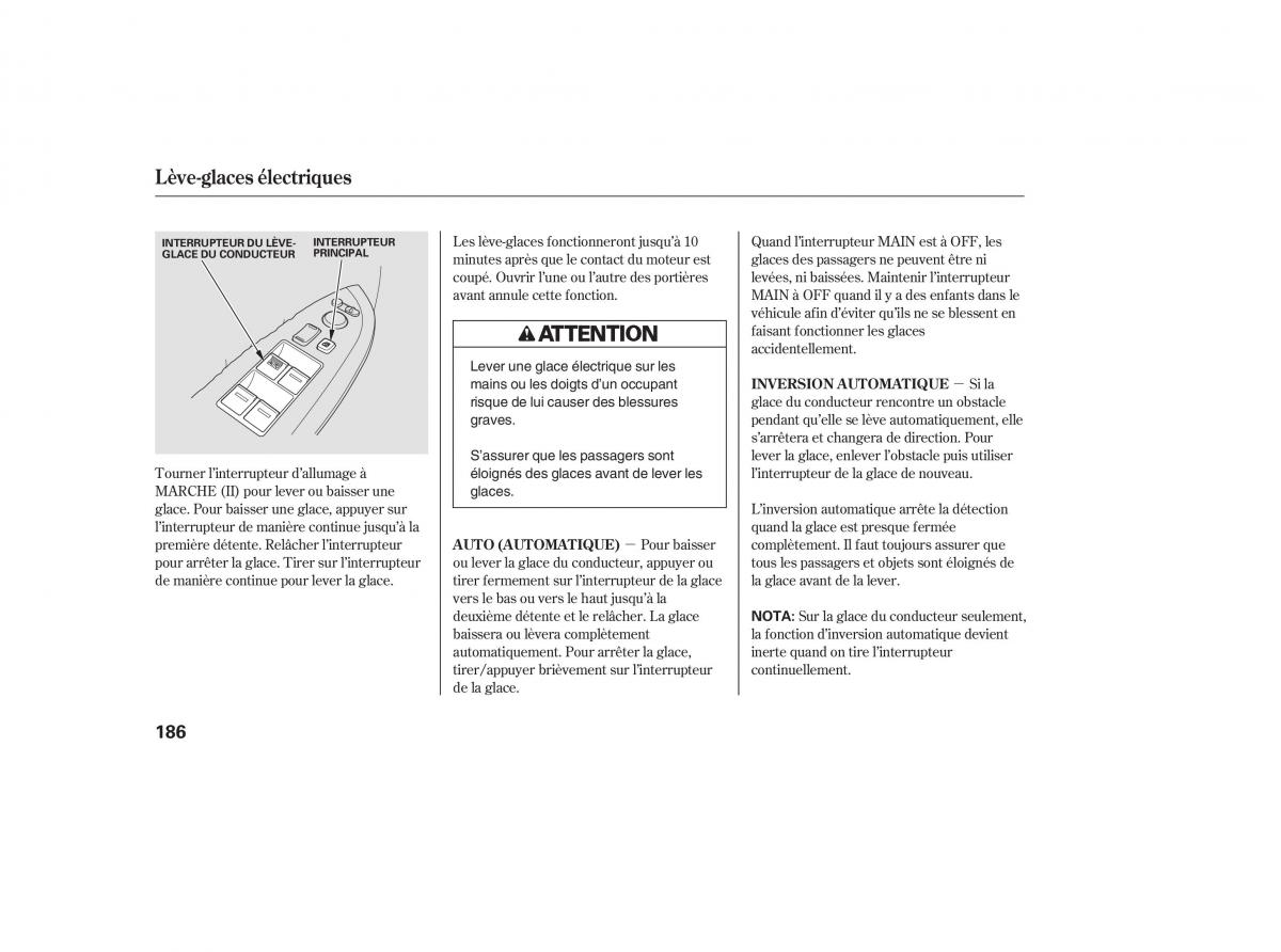 Honda Odyssey III 3 manuel du proprietaire / page 201