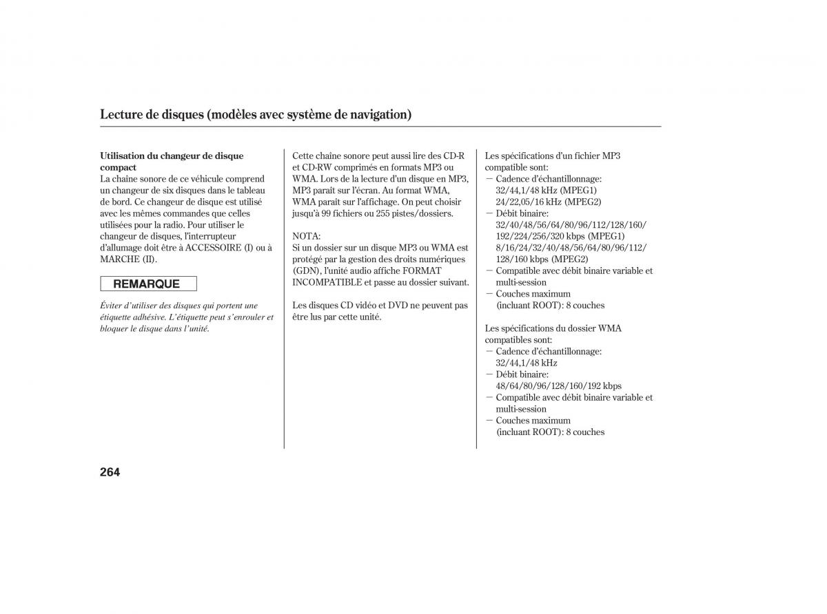 Honda Odyssey III 3 manuel du proprietaire / page 282