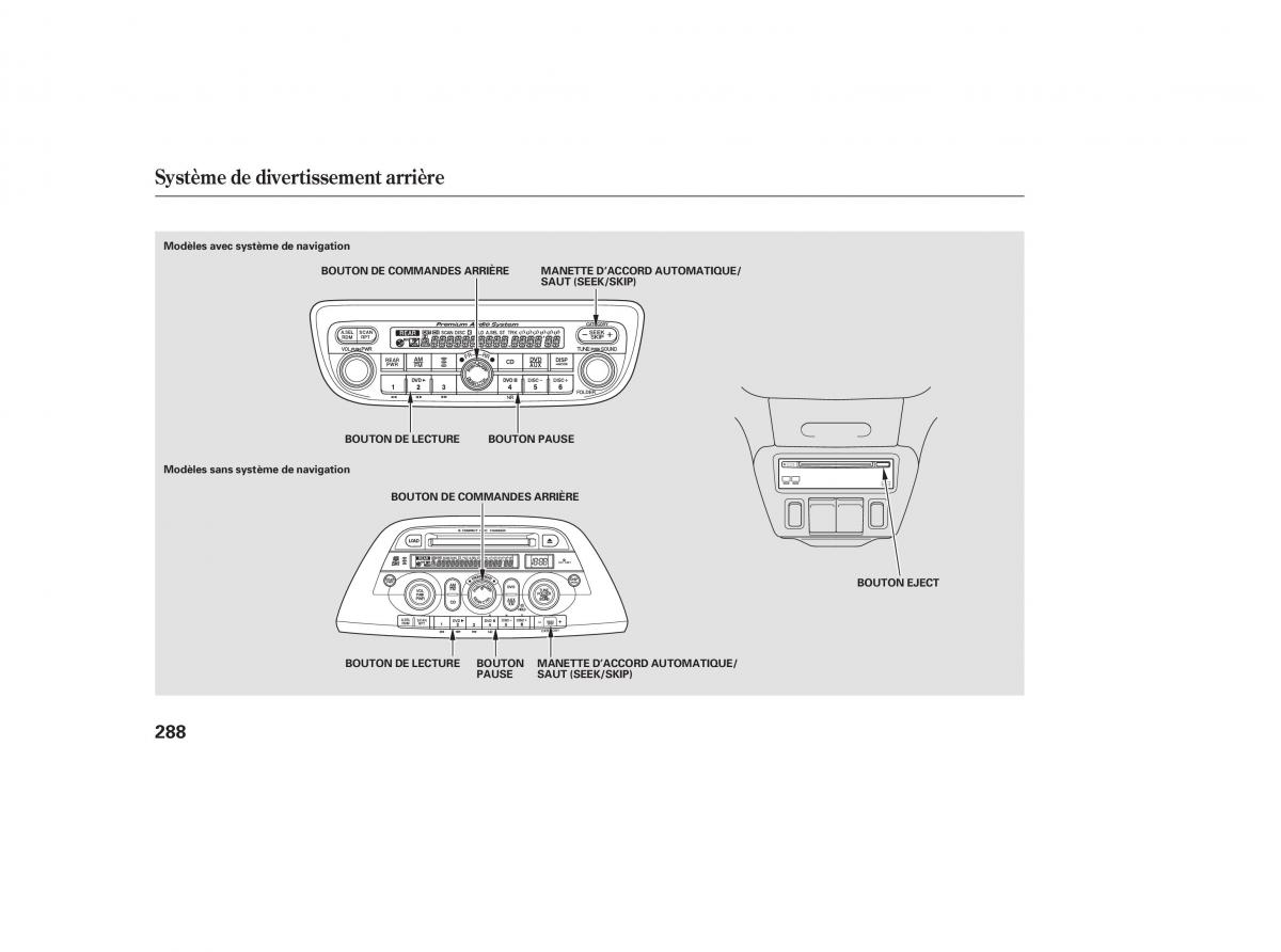 Honda Odyssey III 3 manuel du proprietaire / page 306