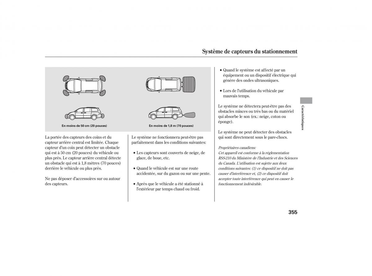 Honda Odyssey III 3 manuel du proprietaire / page 373