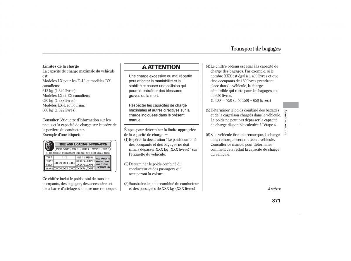 Honda Odyssey III 3 manuel du proprietaire / page 391