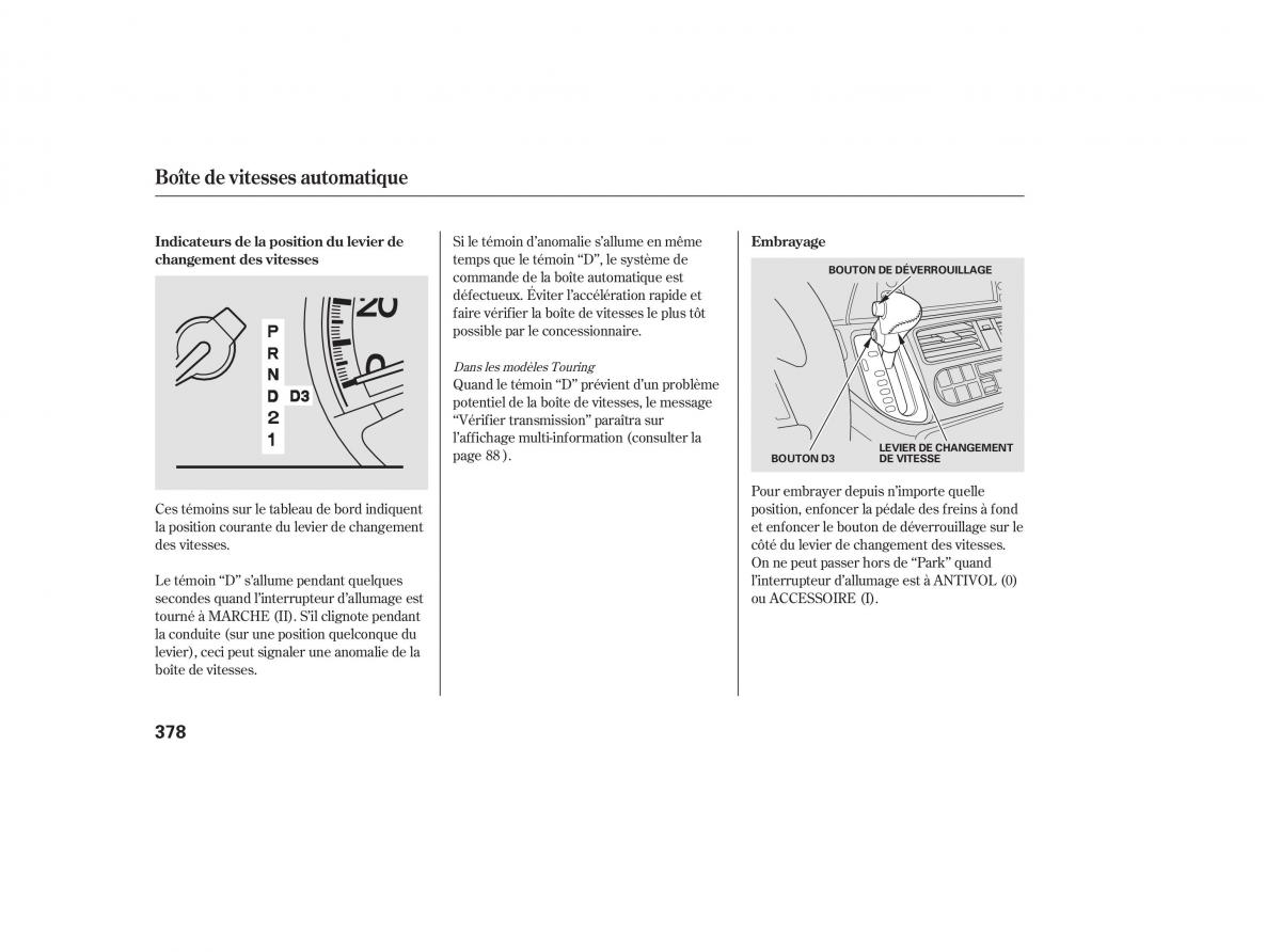 Honda Odyssey III 3 manuel du proprietaire / page 397