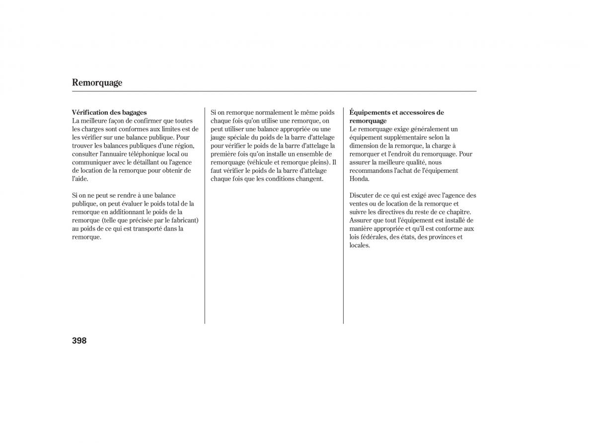 Honda Odyssey III 3 manuel du proprietaire / page 417