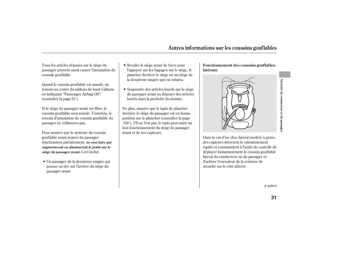 Honda Odyssey III 3 manuel du proprietaire / page 42