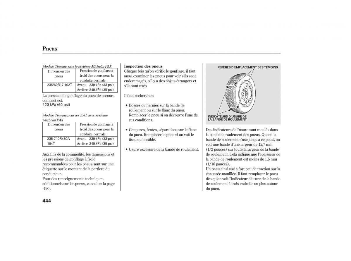 Honda Odyssey III 3 manuel du proprietaire / page 463