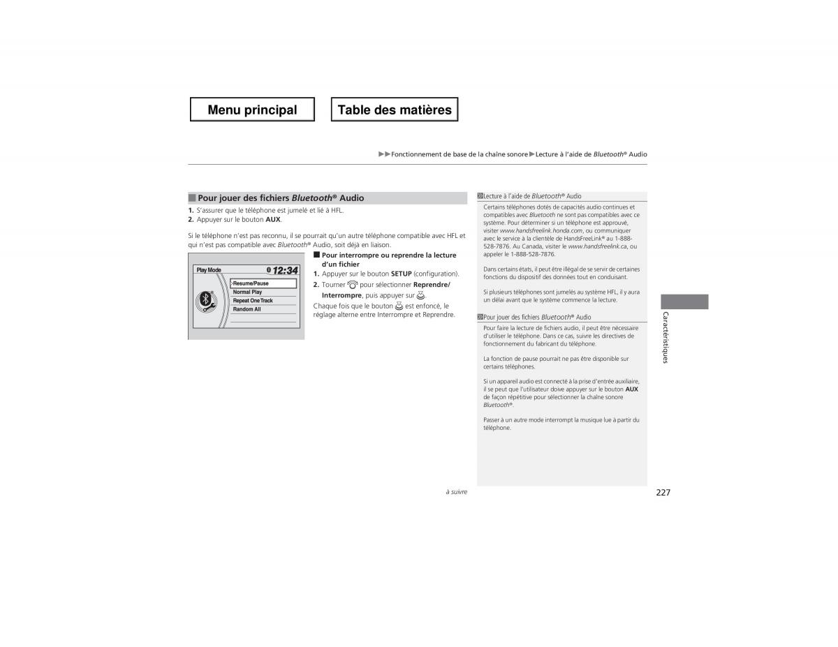 Honda Odyssey IV 4 manuel du proprietaire / page 228