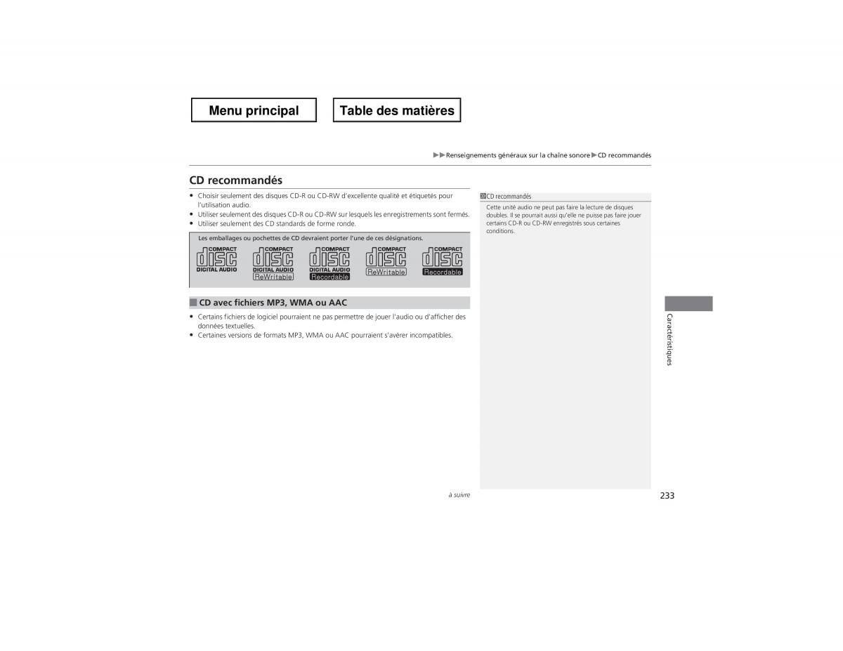 Honda Odyssey IV 4 manuel du proprietaire / page 234