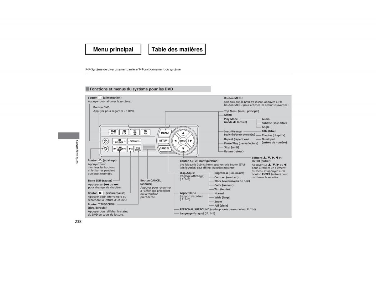 Honda Odyssey IV 4 manuel du proprietaire / page 239