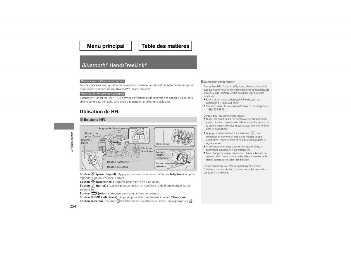 Honda Odyssey IV 4 manuel du proprietaire / page 255