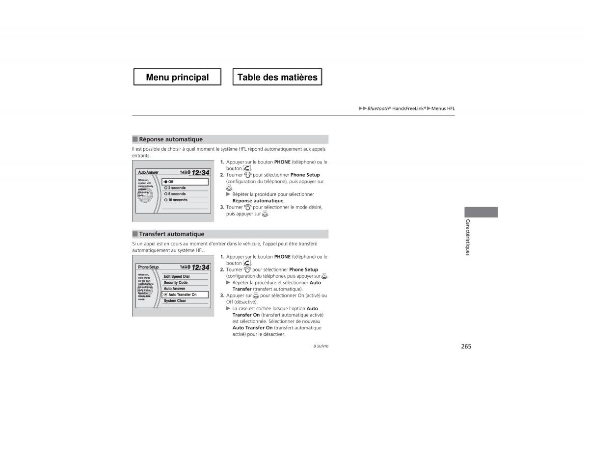 Honda Odyssey IV 4 manuel du proprietaire / page 266