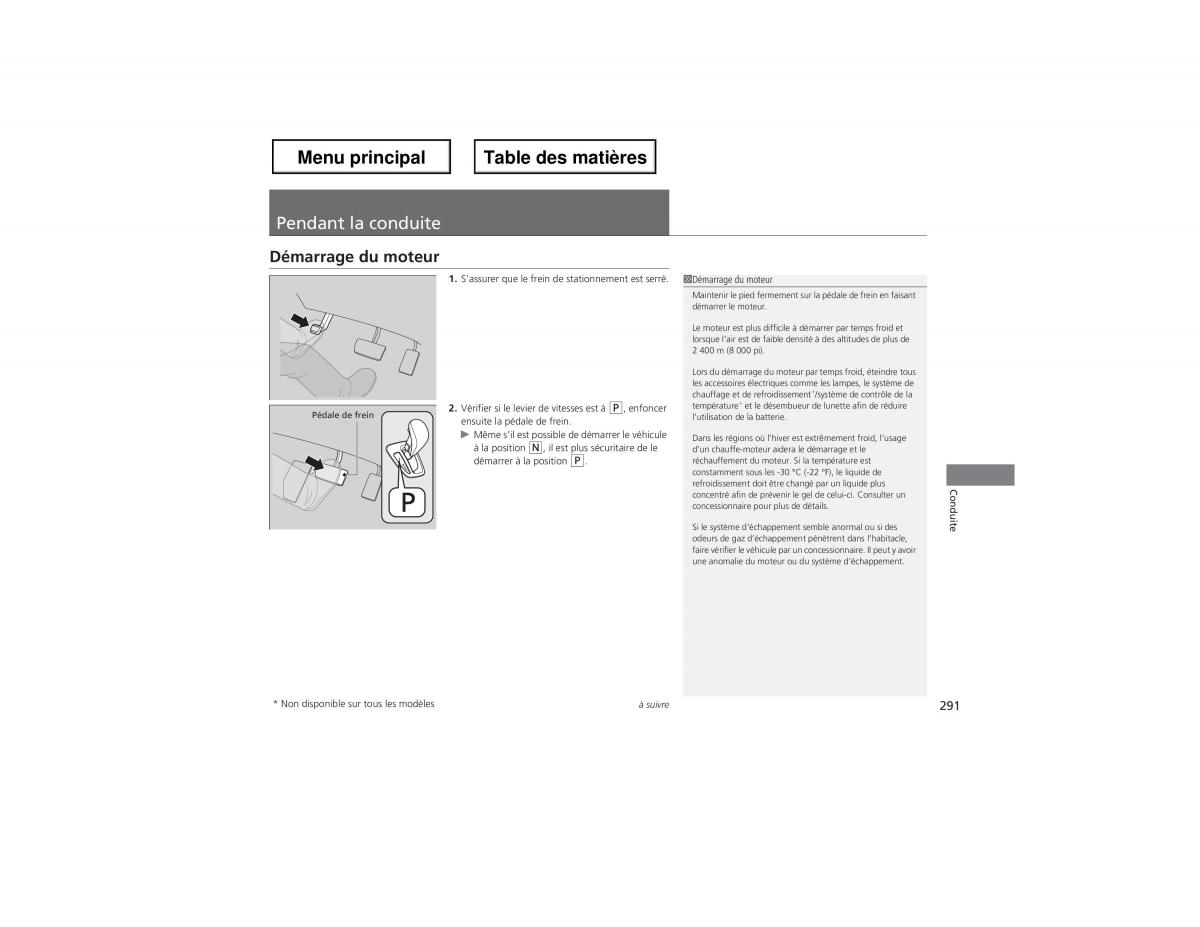 Honda Odyssey IV 4 manuel du proprietaire / page 292