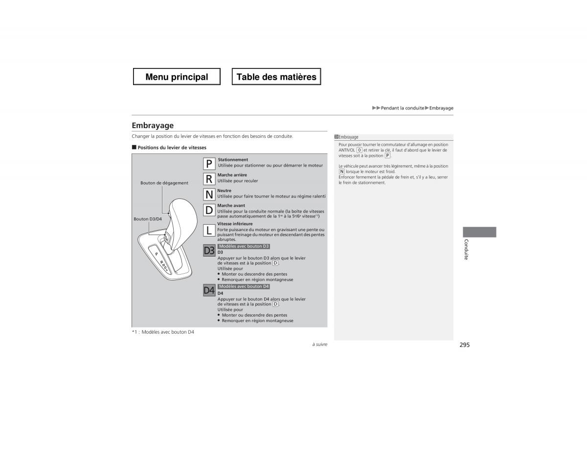 Honda Odyssey IV 4 manuel du proprietaire / page 296