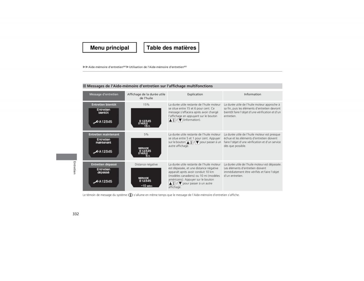 Honda Odyssey IV 4 manuel du proprietaire / page 333