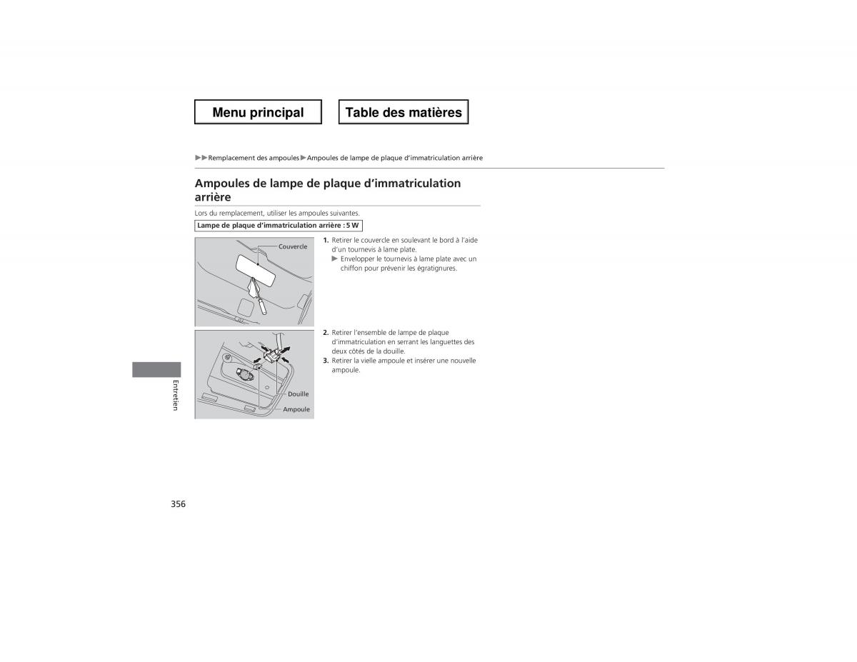 Honda Odyssey IV 4 manuel du proprietaire / page 357