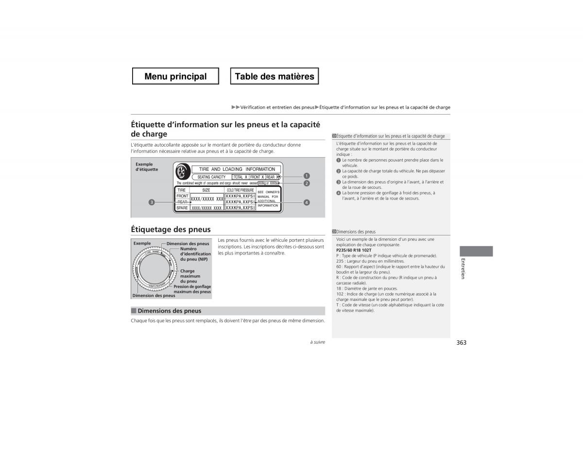 Honda Odyssey IV 4 manuel du proprietaire / page 364