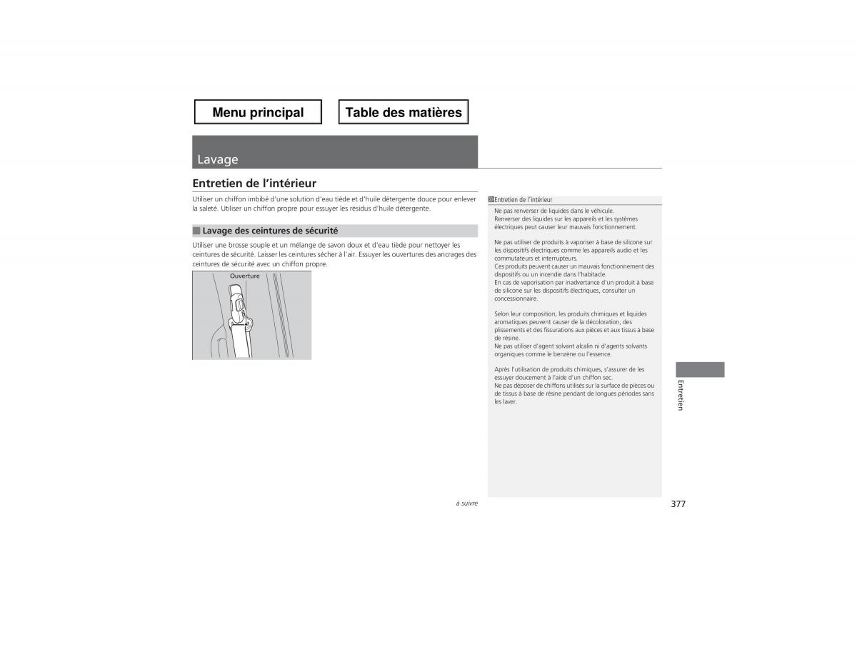 Honda Odyssey IV 4 manuel du proprietaire / page 378