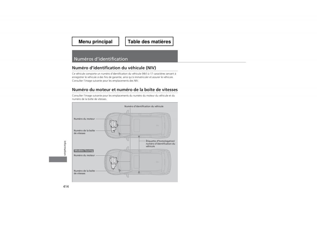 Honda Odyssey IV 4 manuel du proprietaire / page 415