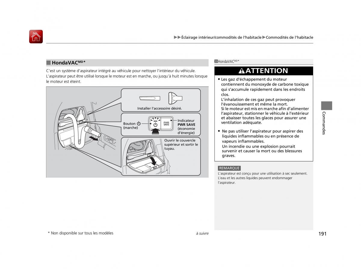 Honda Odyssey IV 4 FL manuel du proprietaire / page 192