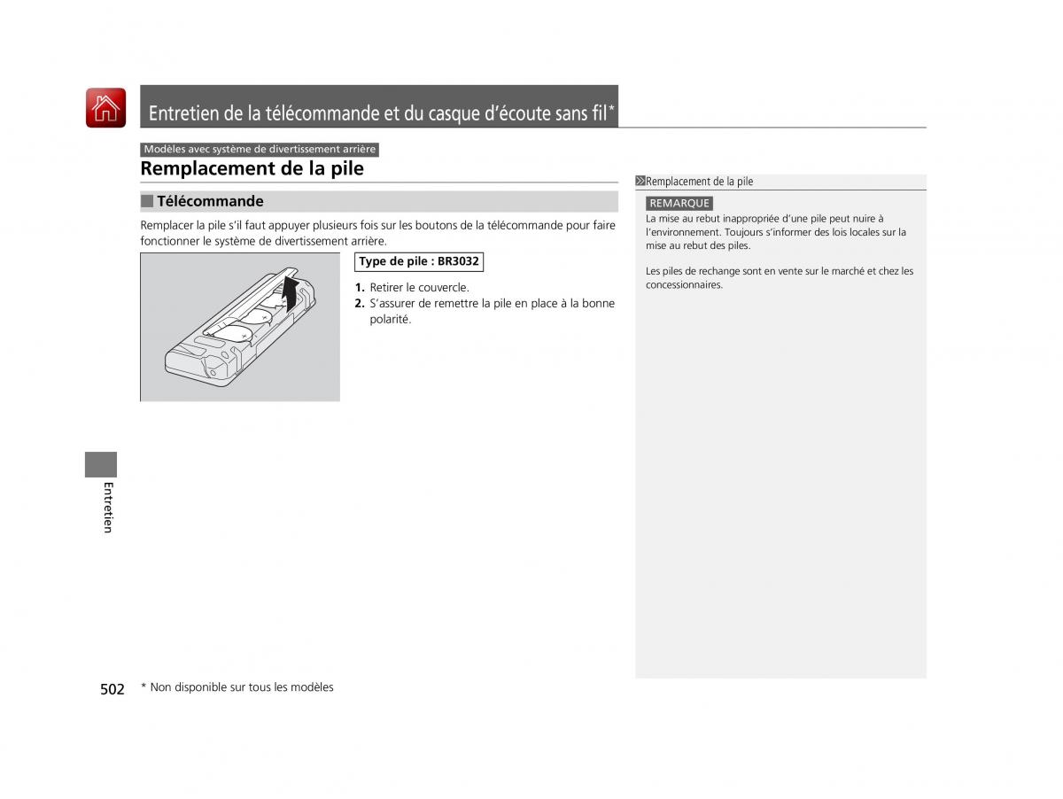 Honda Odyssey IV 4 FL manuel du proprietaire / page 503